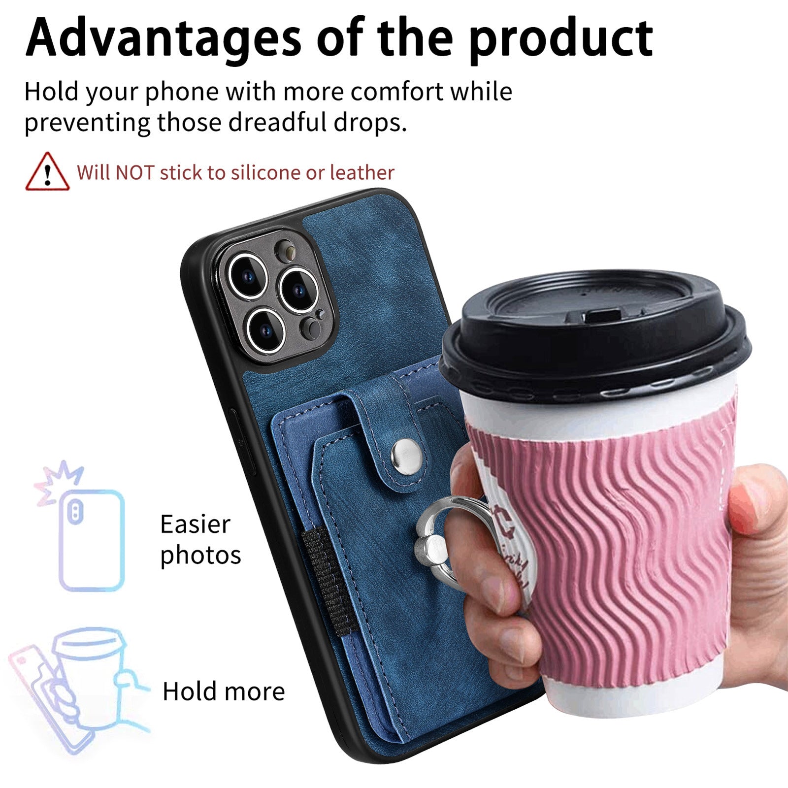 iPhone 15 Pro Max Solid Vintage Hardware Ring Leather Case