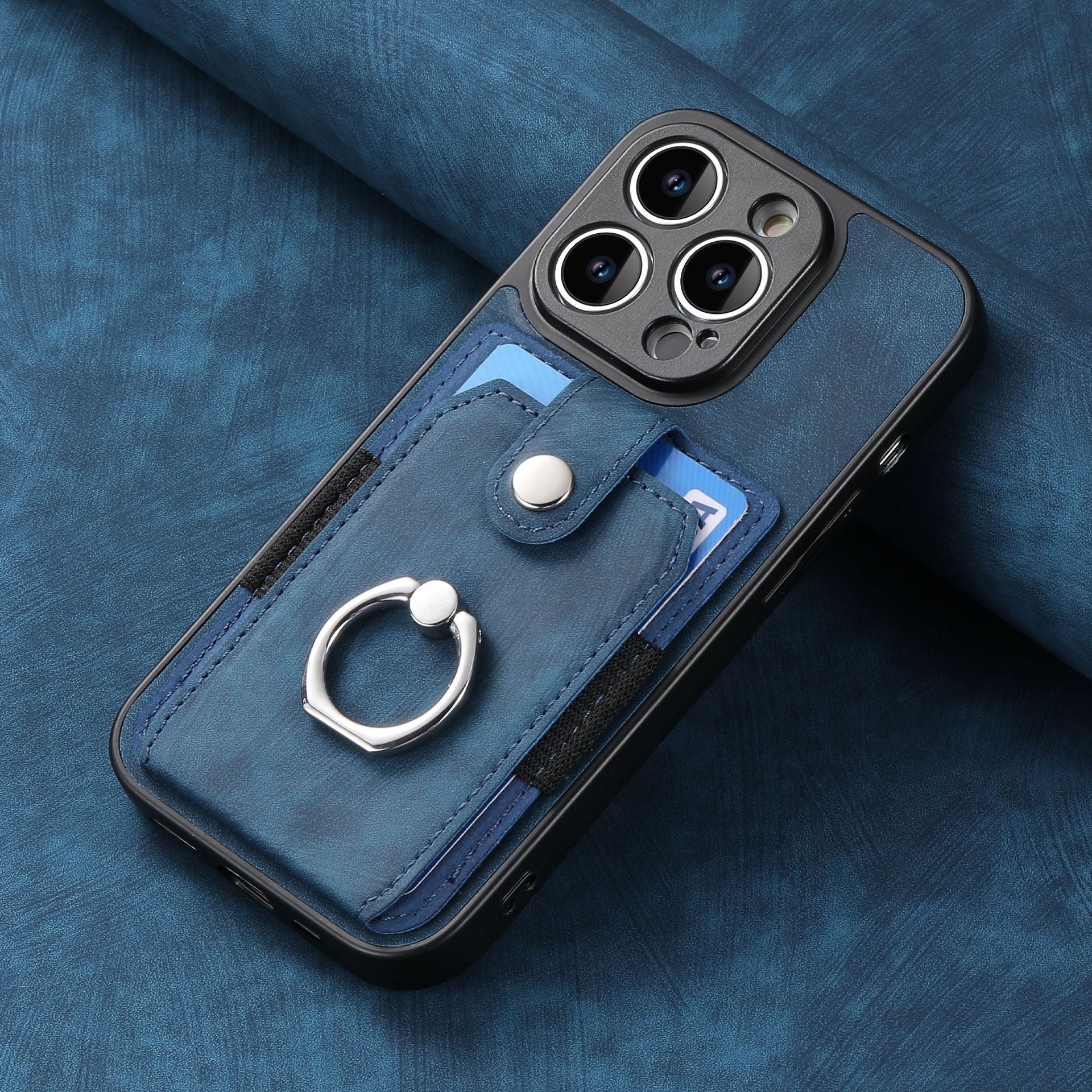 iPhone 15 Pro Max Solid Vintage Hardware Ring Leather Case