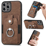 iPhone 15 Pro Max Solid Vintage Hardware Ring Leather Case