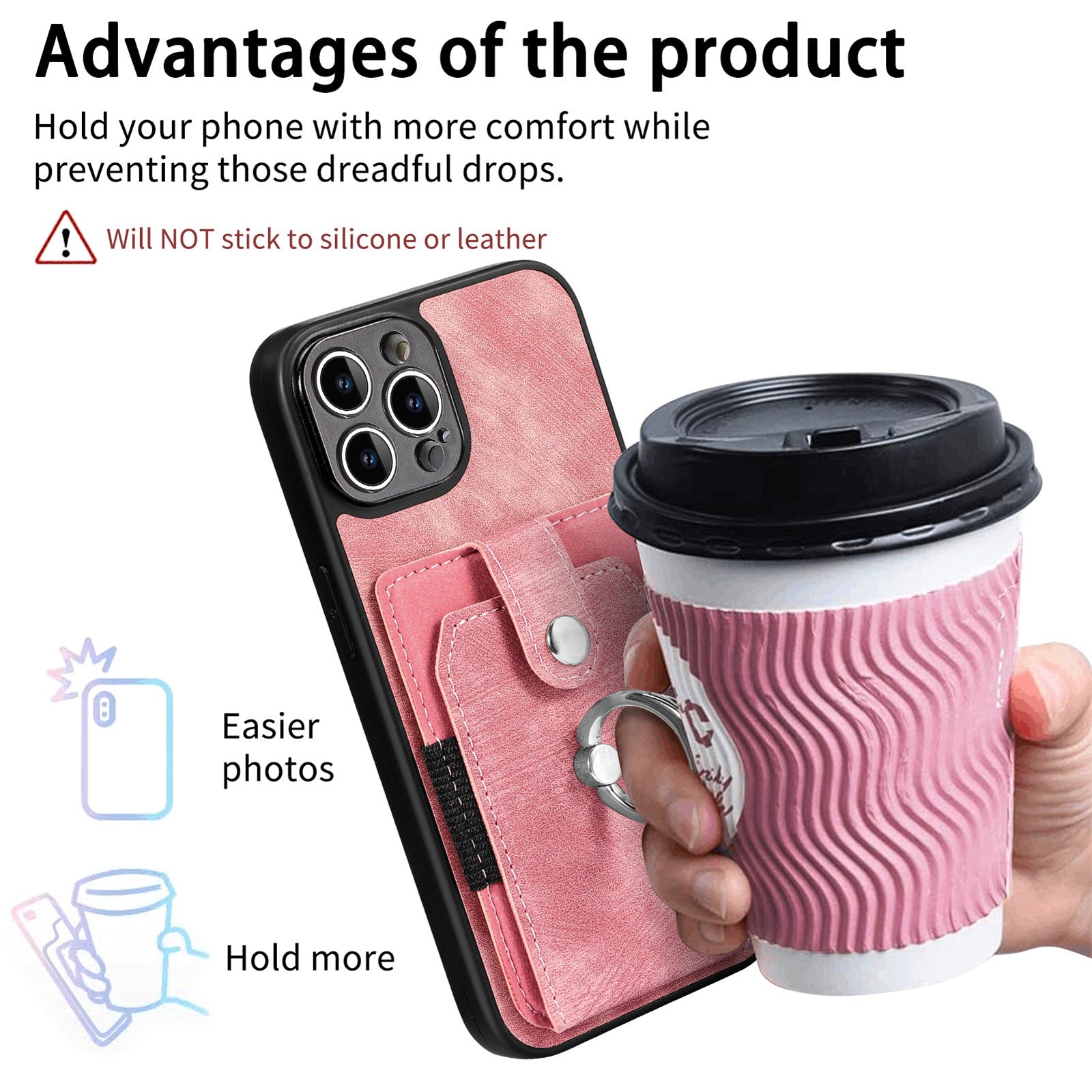 iPhone 15 Pro Max Solid Vintage Hardware Ring Leather Case