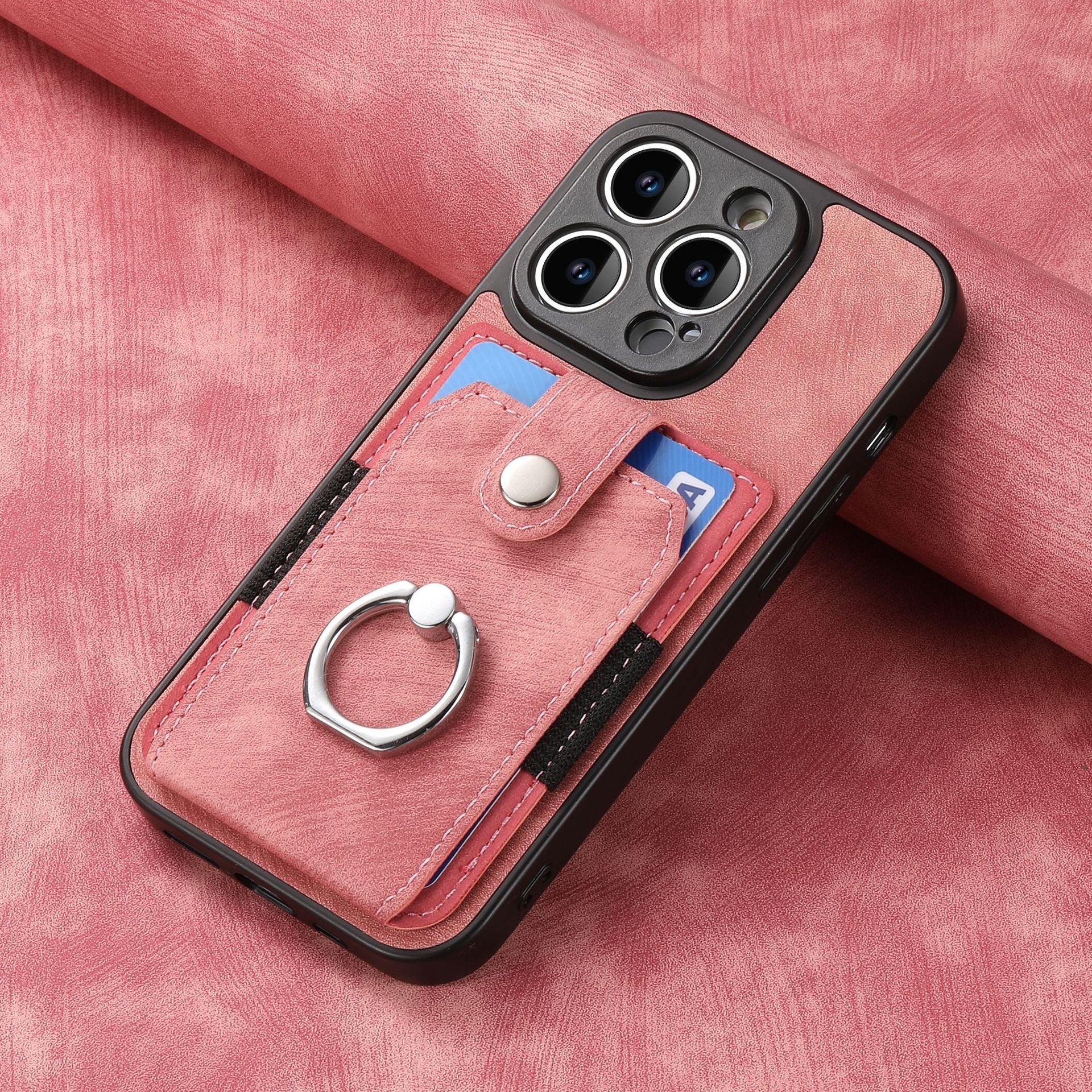 iPhone 15 Pro Max Solid Vintage Hardware Ring Leather Case
