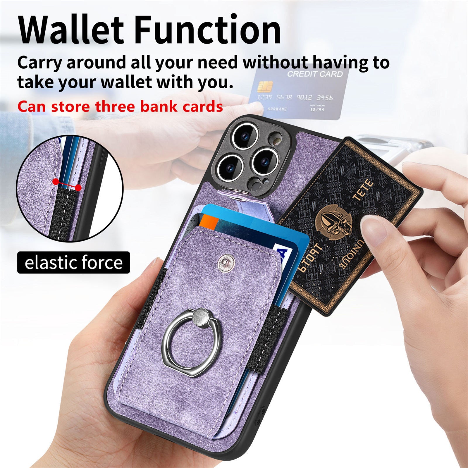 iPhone 15 Pro Max Solid Vintage Hardware Ring Leather Case