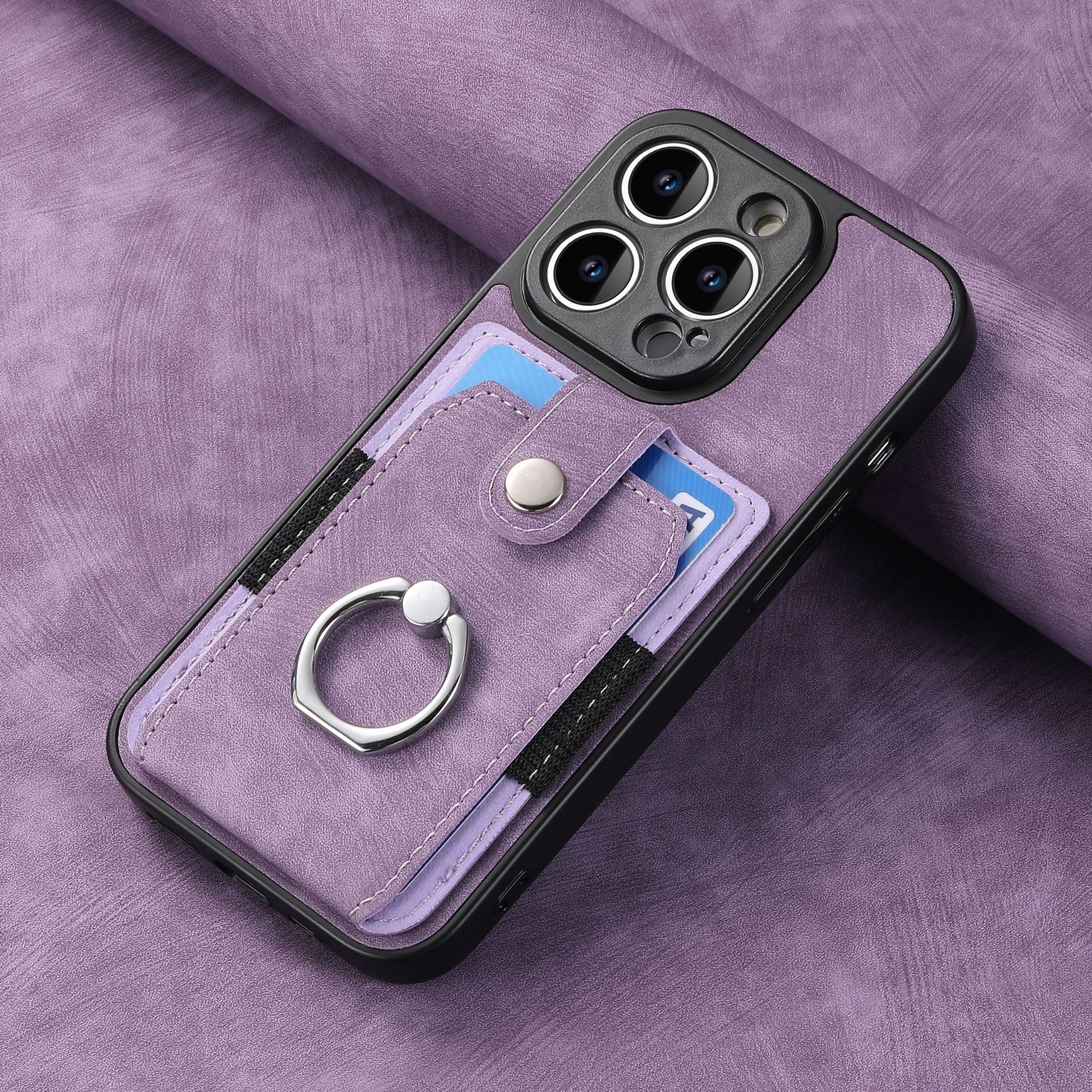 iPhone 15 Pro Max Solid Vintage Hardware Ring Leather Case