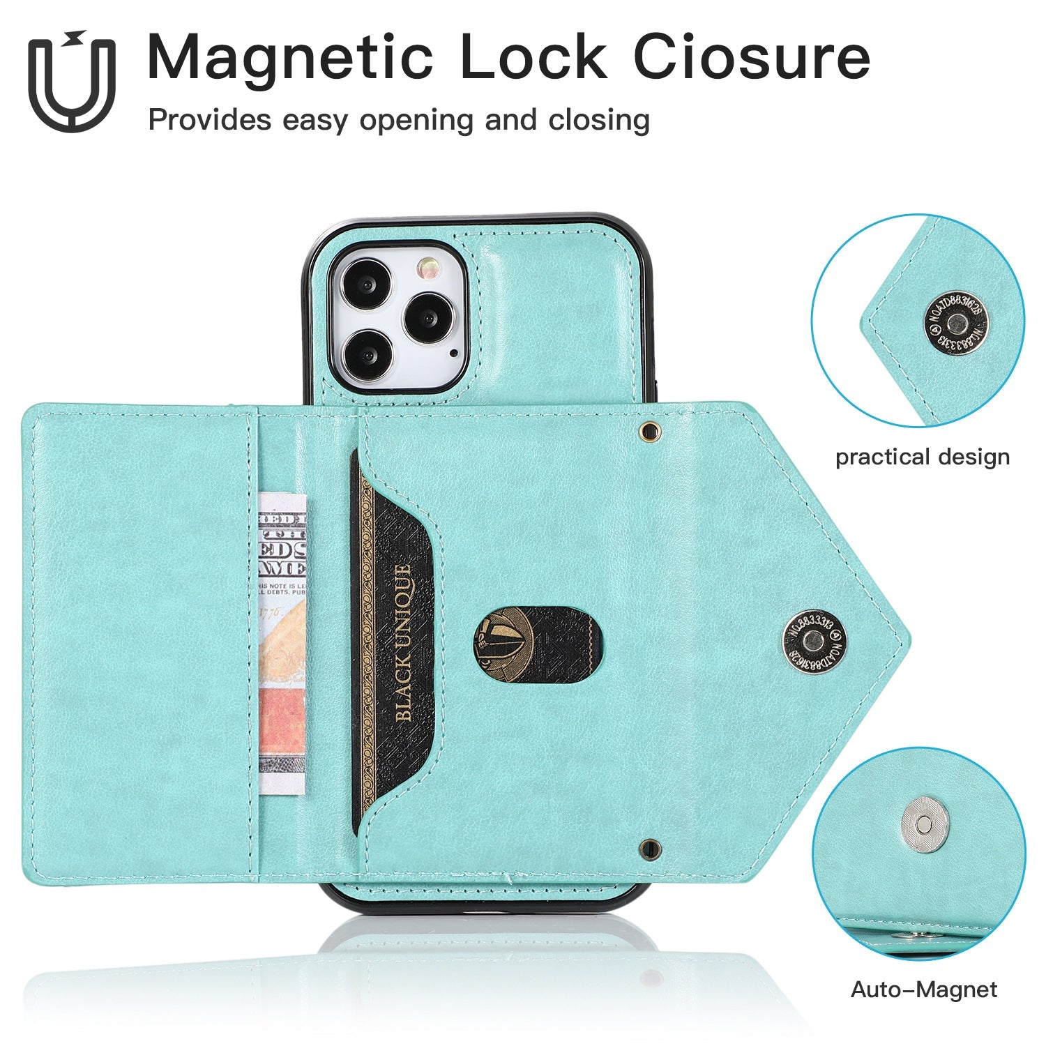 iPhone 15 Pro Triangle Crossbody Multifunctional Card Insertion Leather Case