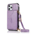 iPhone 15 Pro Triangle Crossbody Multifunctional Card Insertion Leather Case