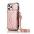 iPhone 15 Pro Triangle Crossbody Multifunctional Card Insertion Leather Case