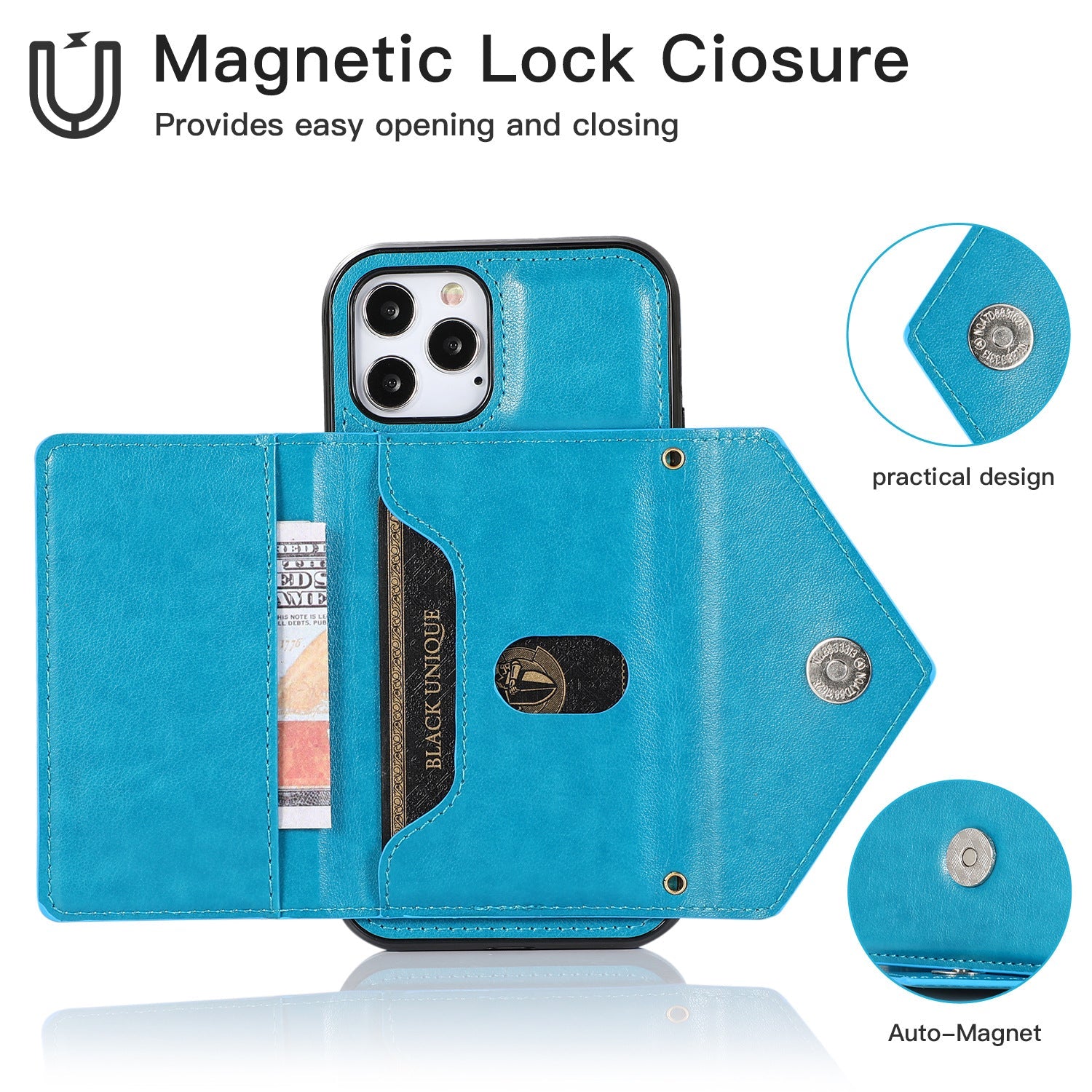 iPhone 15 Pro Triangle Crossbody Multifunctional Card Insertion Leather Case