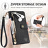 iPhone 15 Pro Max Lychee Lines Pattern Card Insert Phone Case