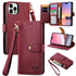 iPhone 15 Pro Max Lychee Lines Pattern Card Insert Phone Case