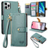 iPhone 15 Pro Max Lychee Lines Pattern Card Insert Phone Case