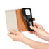 iPhone 15 Pro Max Lychee Lines Pattern Card Insert Phone Case
