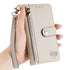 iPhone 15 Pro Max Lychee Lines Pattern Card Insert Phone Case