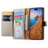 iPhone 15 Pro Max Lychee Lines Pattern Card Insert Phone Case