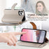 iPhone 15 Pro Max Lychee Lines Pattern Card Insert Phone Case