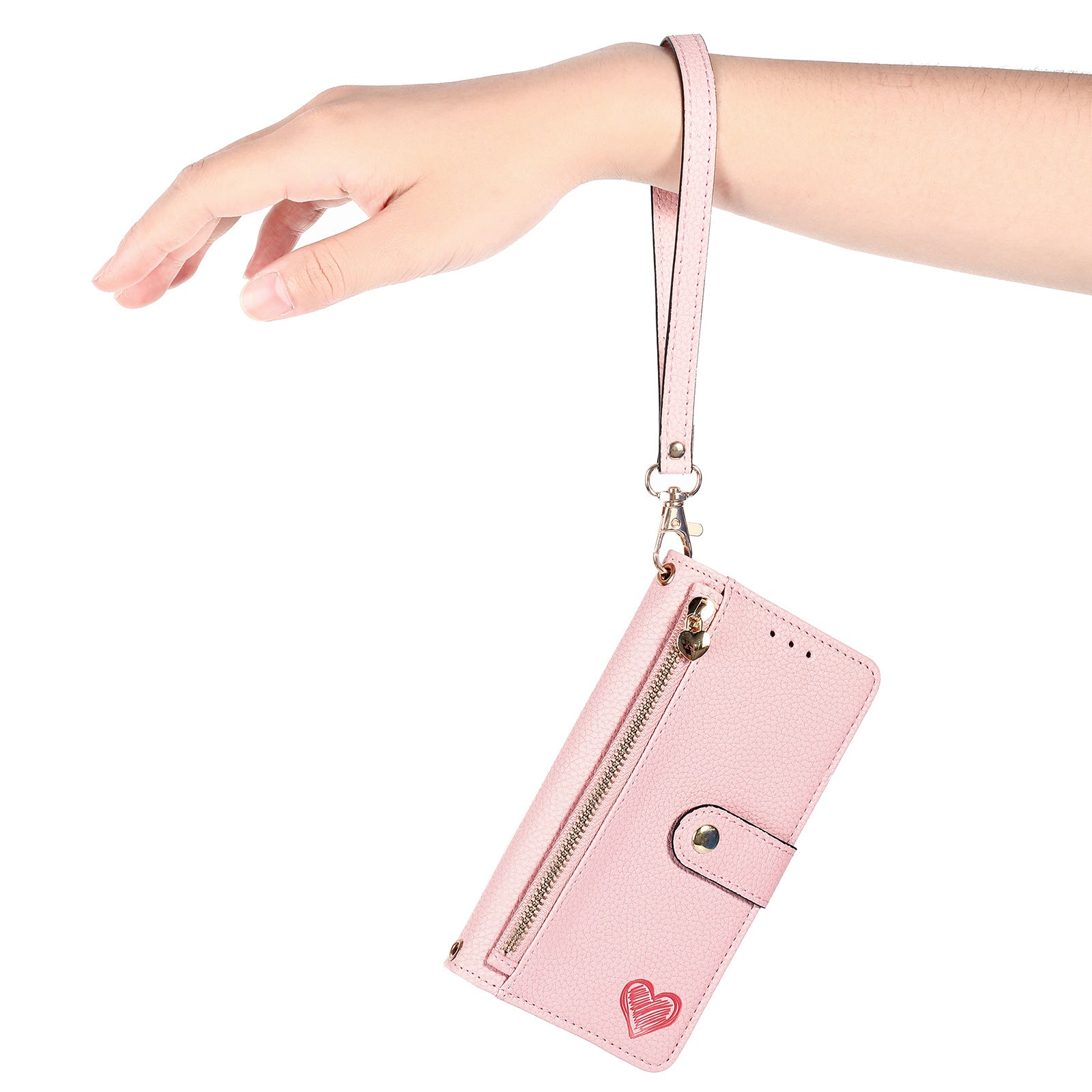 iPhone 15 Pro Max Lychee Lines Pattern Card Insert Phone Case
