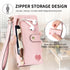 iPhone 15 Pro Max Lychee Lines Pattern Card Insert Phone Case