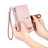 iPhone 15 Pro Max Lychee Lines Pattern Card Insert Phone Case