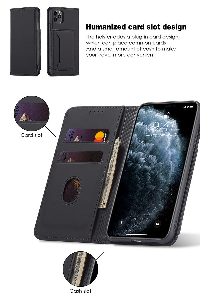 iPhone 15 Pro Flip Leather Sheath Phone Case