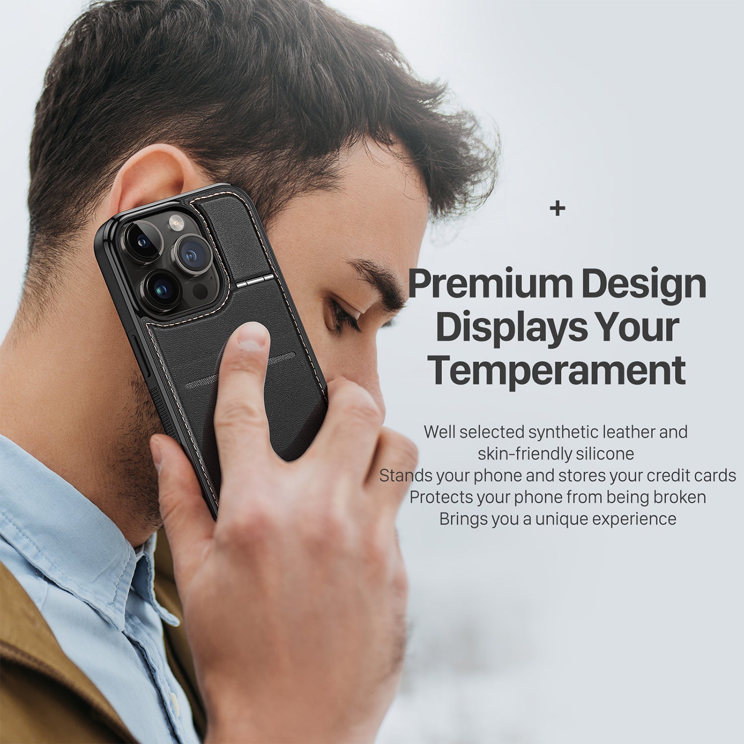 iPhone 15 Pro Max MagSafe Magnetic Insert Card Case-Black