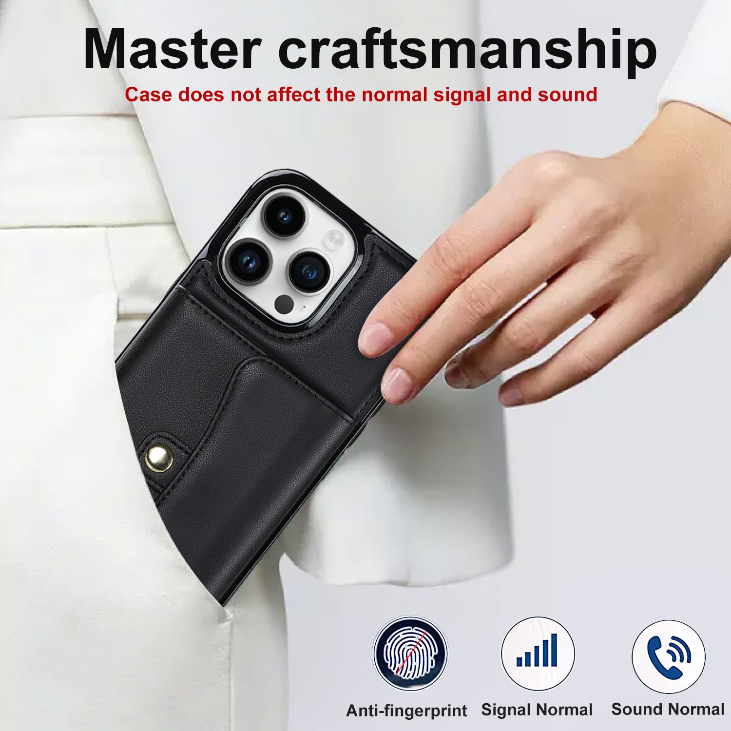 iPhone 15 Pro Card Insertion Crossbody Lanyard Case