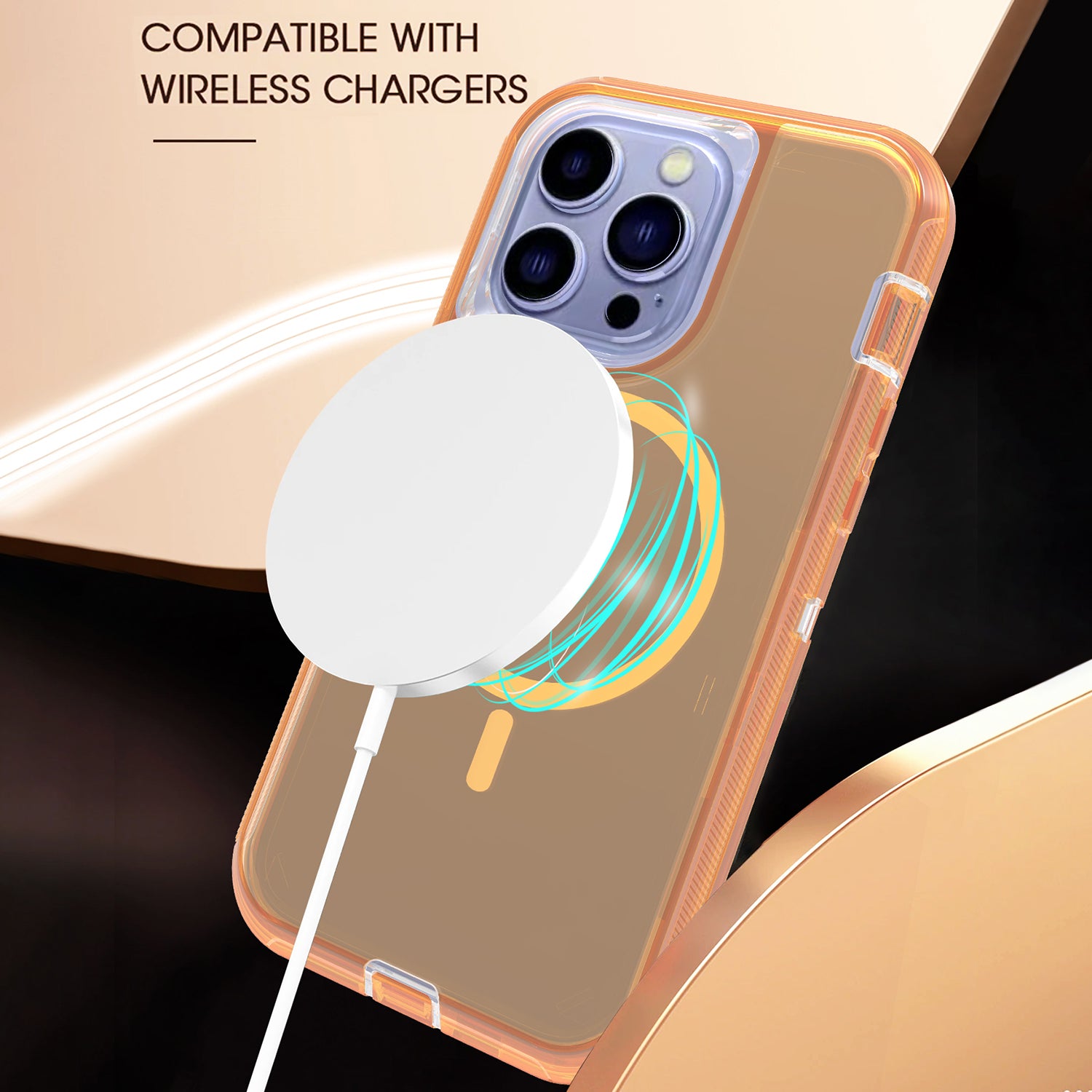 iPhone 13 Pro Max/12 Pro Max Magnetic Attraction Transparent Full Protection Heavy Phone Case