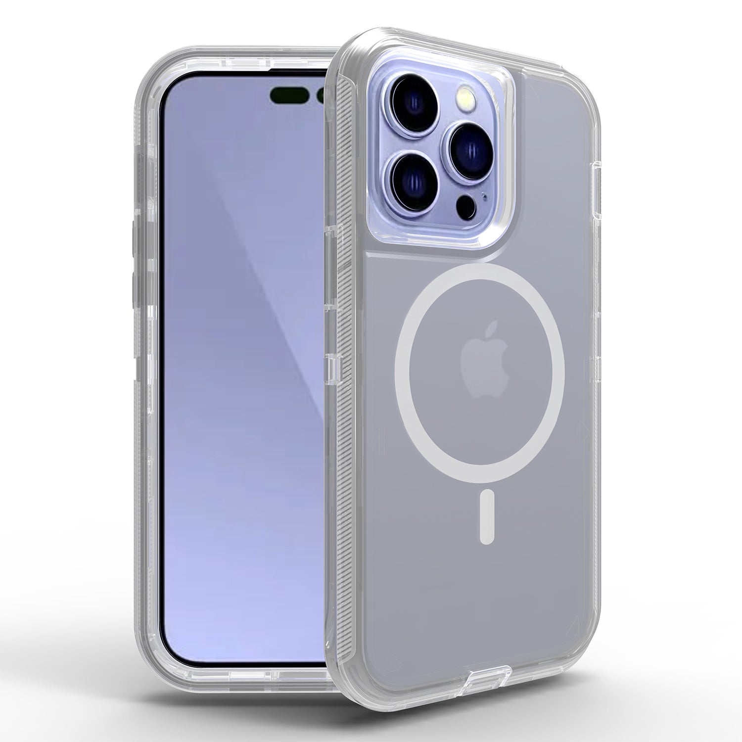 iPhone 13 Pro Max/12 Pro Max Magnetic Attraction Transparent Full Protection Heavy Phone Case