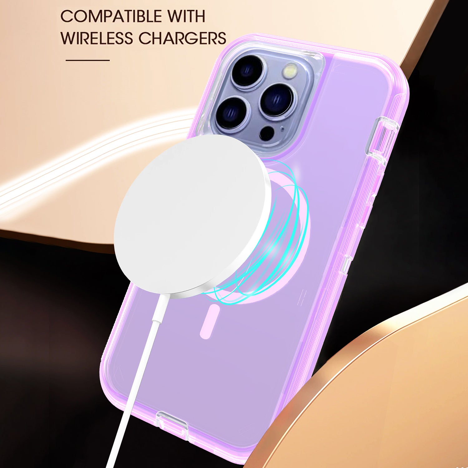 iPhone 13 Pro Max/12 Pro Max Magnetic Attraction Transparent Full Protection Heavy Phone Case