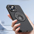 iPhone 15 Pro Max Hollow Out Ring Rotating Magnetic Suction Bracket Protective Sleeve Case