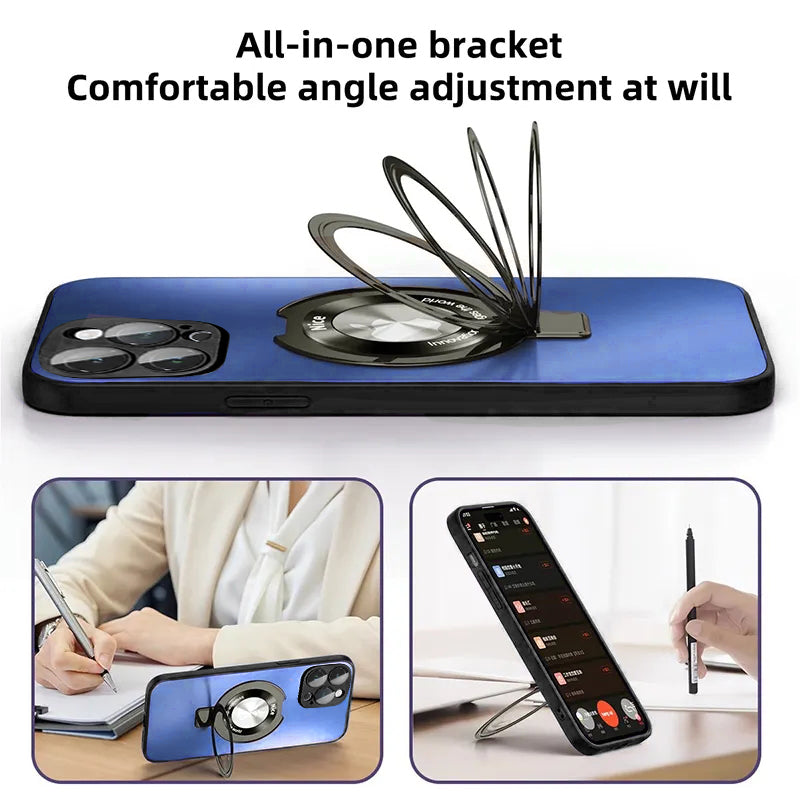 iPhone 15 Pro Max Armor Bracket Magnetic Phone Case