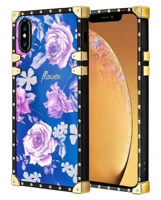 iPhone X / Xs TPU Blue Light Effect Luxury Big Rose Fashion Case
