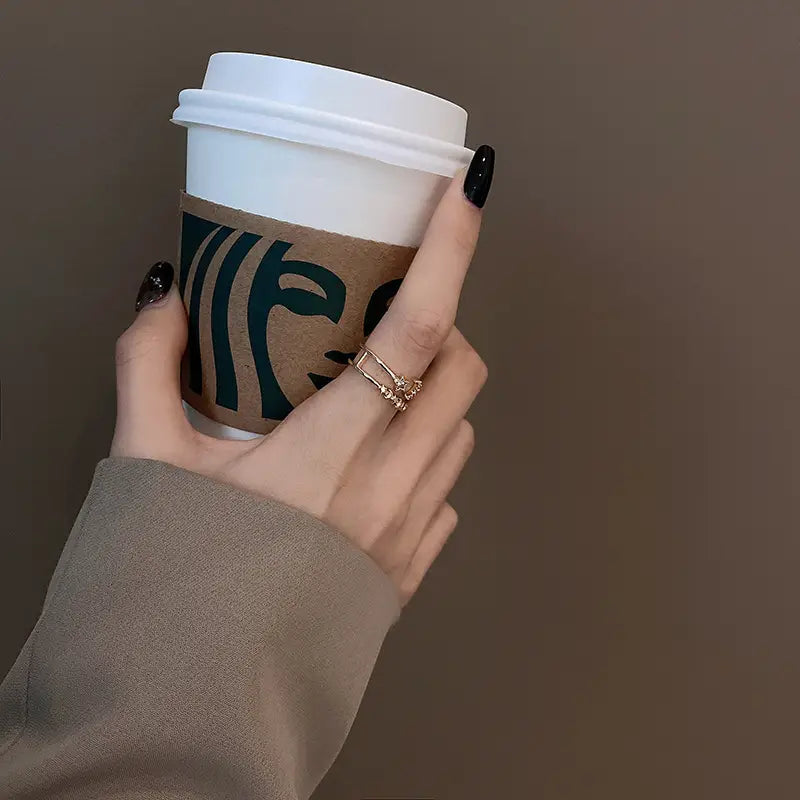 European and American ins style high-end personalized ring(RF-M003)-Star Moon