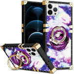 iPhone 14 Pro Max TPU Luxury Blue Stripe Fashion Case with Kickstand