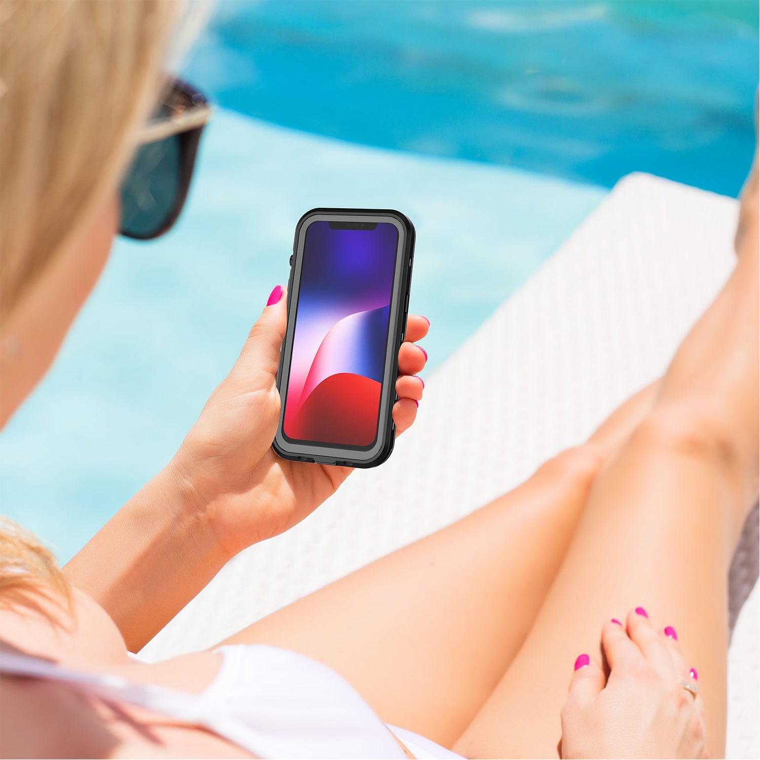 Apple iPhone 14/13 (6.1") 360 Full Protective Waterproof Case with Built-in Screen Fingerprint Protector