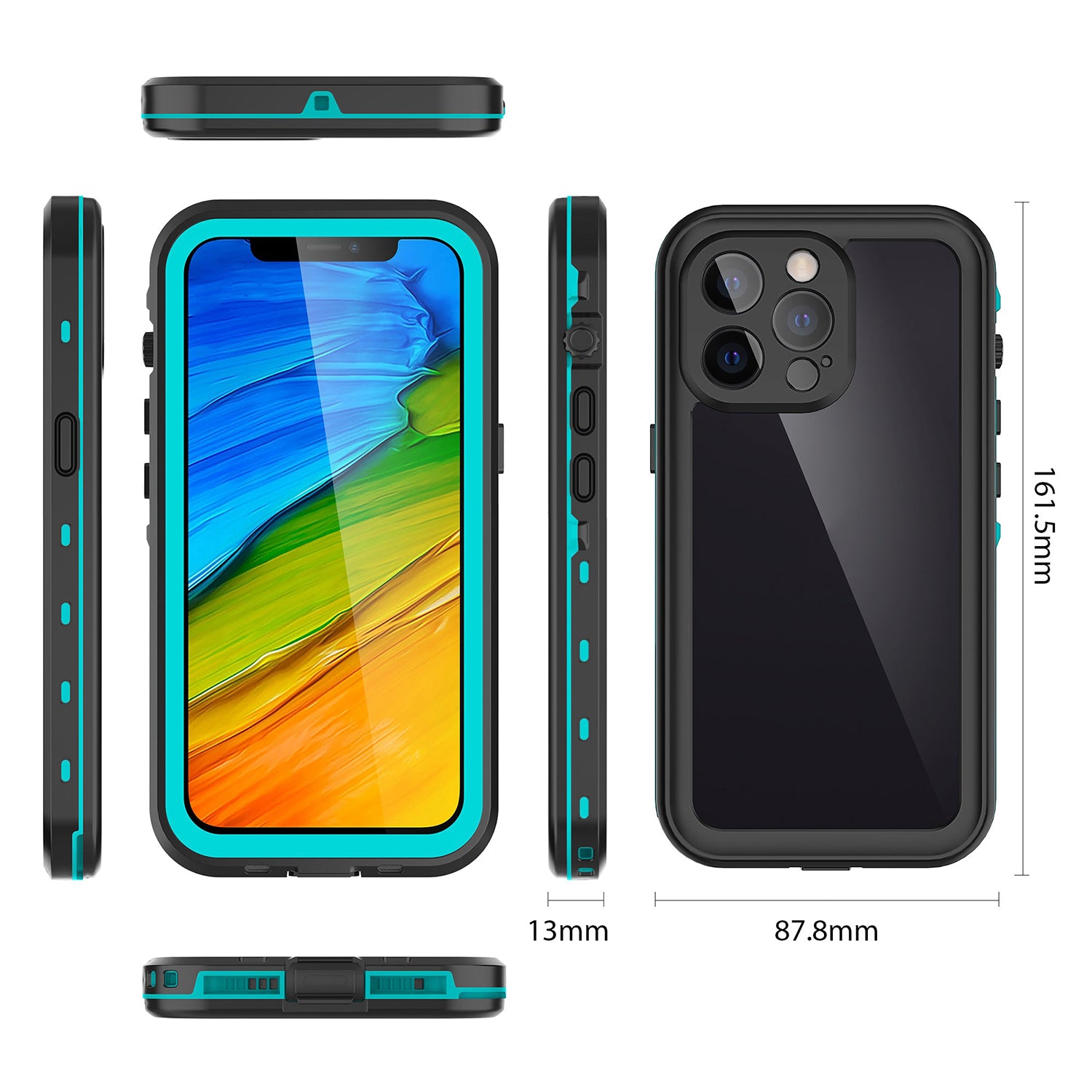 Apple iPhone 13 Pro (6.1") 360 Full Protective Waterproof Case with Built-in Screen Fingerprint Protector