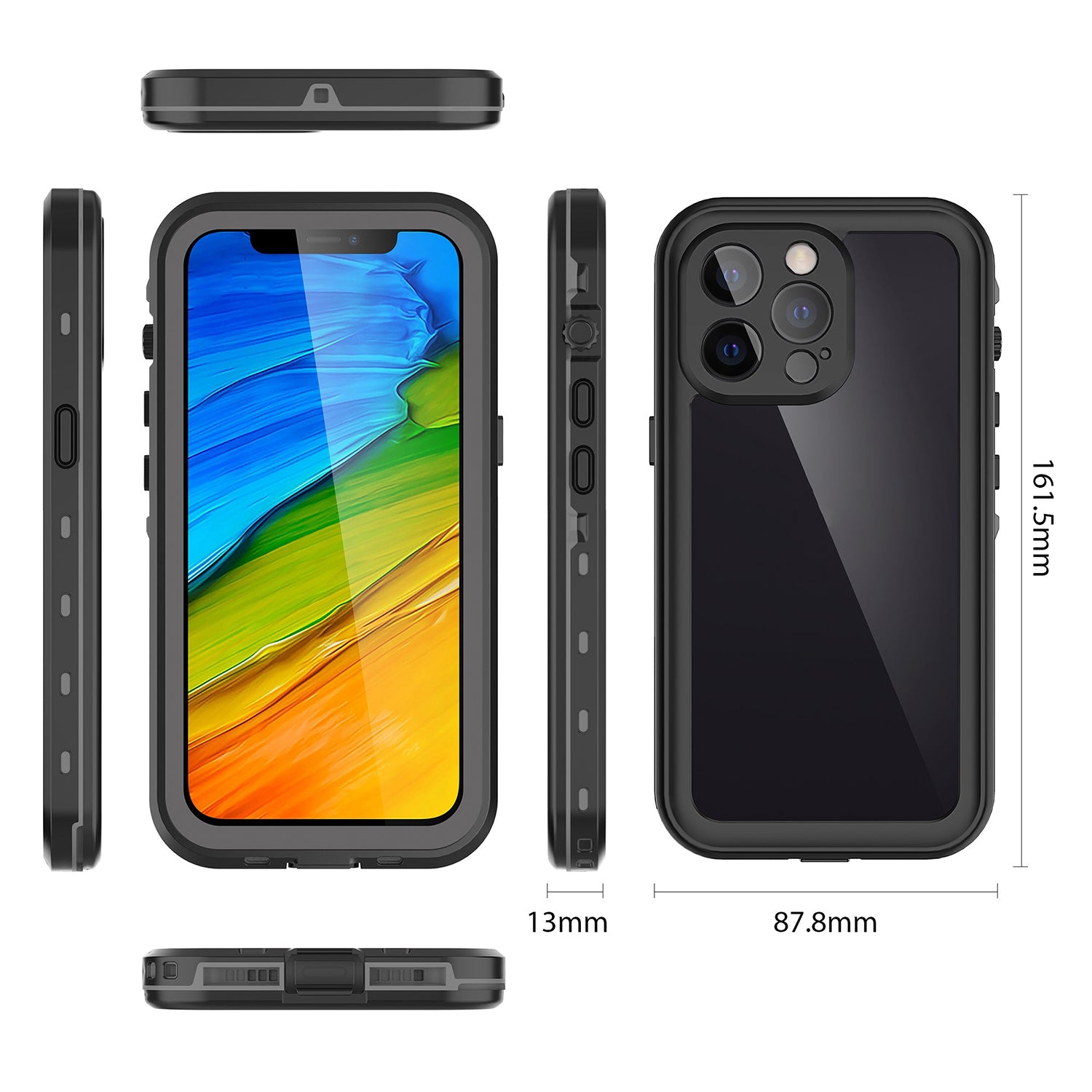 Apple iPhone 13 Pro (6.1") 360 Full Protective Waterproof Case with Built-in Screen Fingerprint Protector