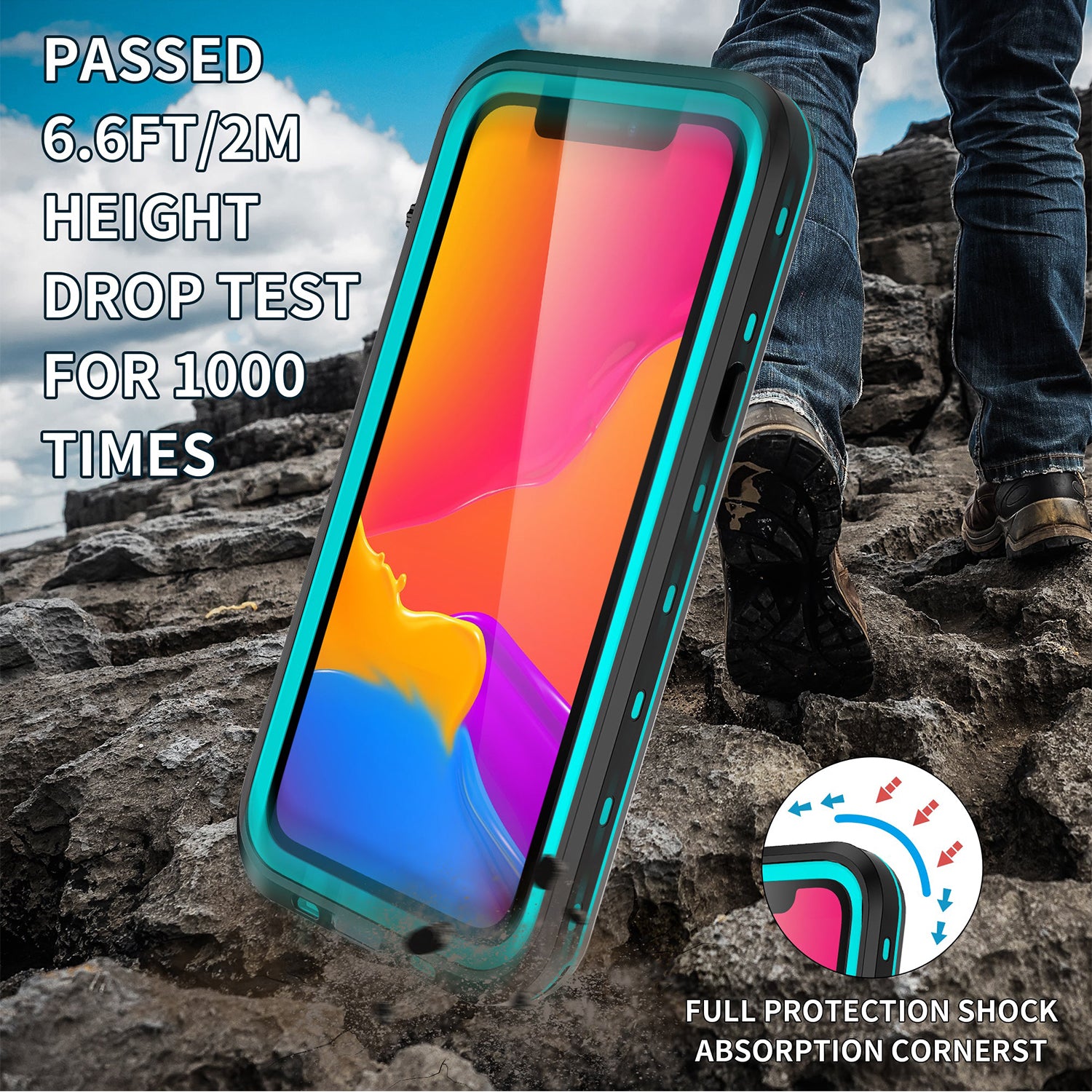 Apple iPhone 13 Pro Max (6.7") 360 Full Protective Waterproof Case with Built-in Screen Fingerprint Protector