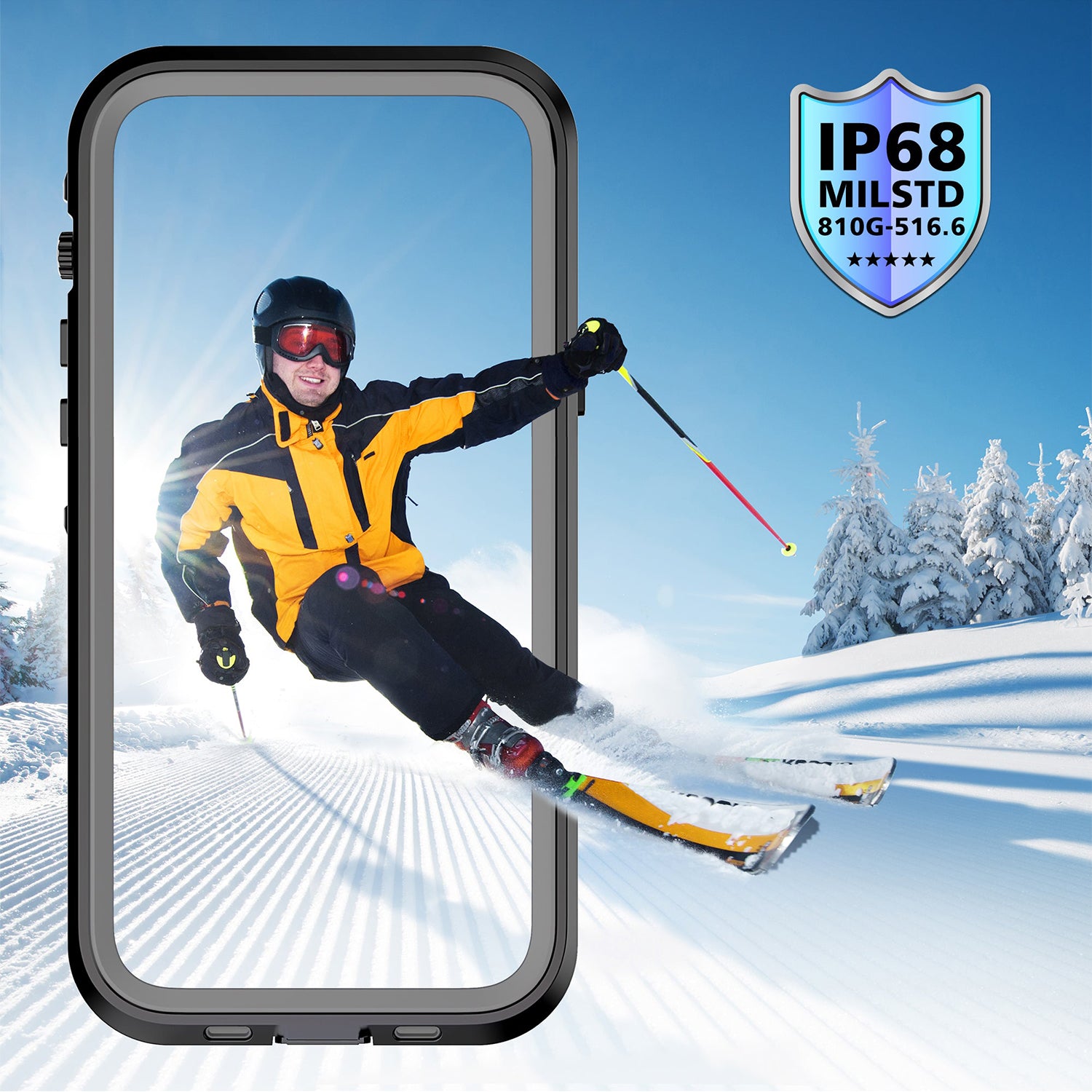 Apple iPhone 13 Pro Max (6.7") 360 Full Protective Waterproof Case with Built-in Screen Fingerprint Protector