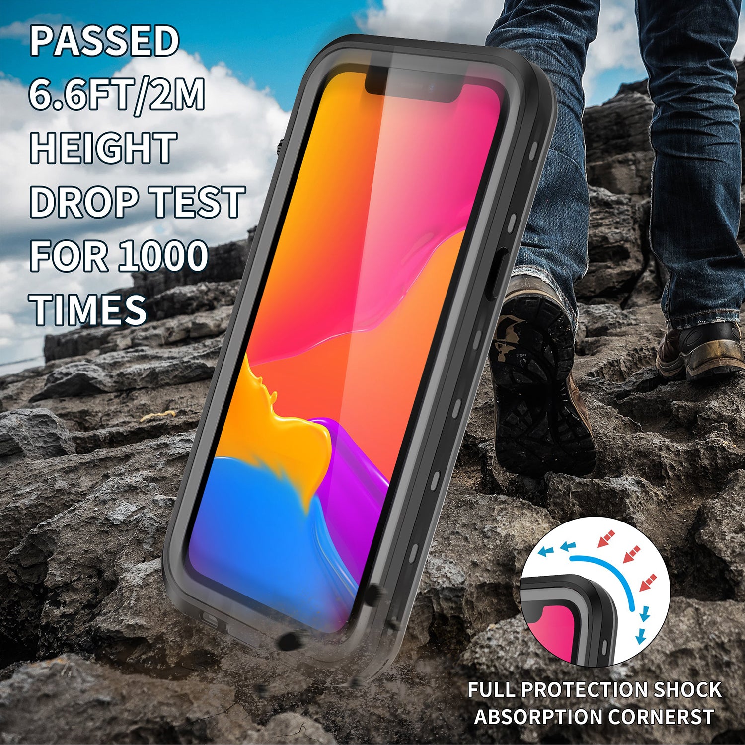 Apple iPhone 13 Pro Max (6.7") 360 Full Protective Waterproof Case with Built-in Screen Fingerprint Protector