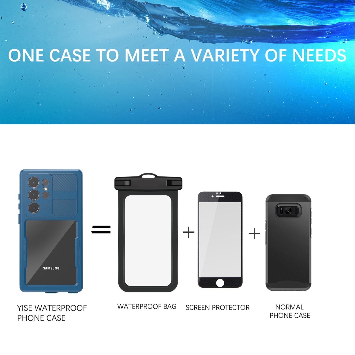 Samsung Galaxy S23 Ultra 360 Full Protective Waterproof Case with Built-in Screen Fingerprint Protector