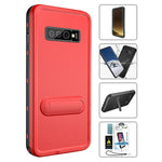 Kickstand Red Pepper Waterproof Case for Galaxy S10 Plus (6.4")