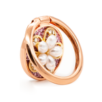 Bling bling pearl and diamonds mobile phone metal ring buckle / kickstand