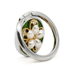 Bling bling pearl and diamonds mobile phone metal ring buckle / kickstand