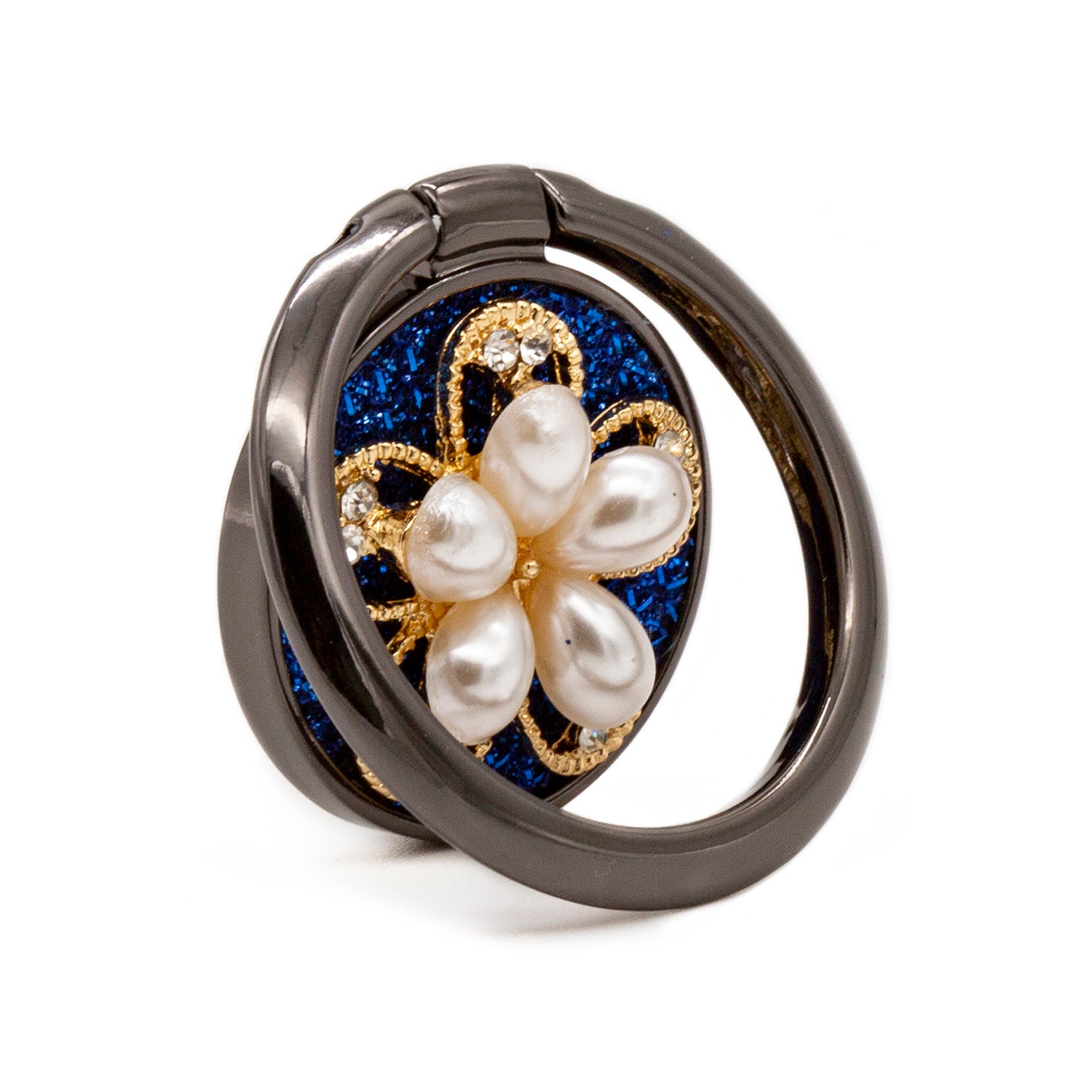 Bling bling pearl and diamonds mobile phone metal ring buckle / kickstand