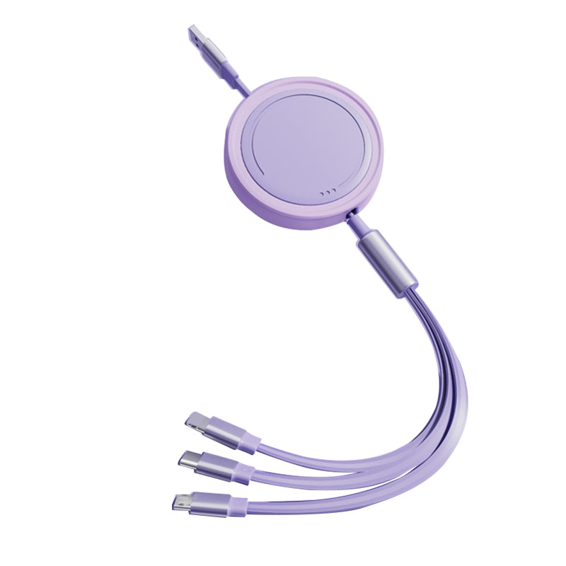 3 in 1(Lightning/Android/Type-C)66W ultra high speed charging telescopic cable