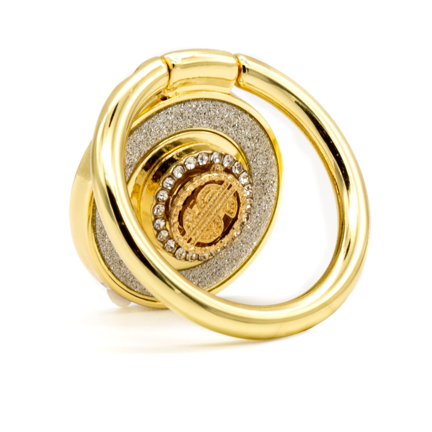 Diamond inlaid 360 ° rotating mobile phone metal ring buckle / kickstand