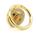 Diamond inlaid 360 ° rotating mobile phone metal ring buckle / kickstand