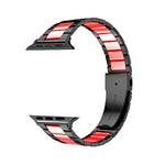 Solid Stainless Steel Metal Replacement Watchband with two-color strap Compatible with iWatch 7/SE /6/ 5/ 4 /3/ 2/1(38mm/40mm,41mm)