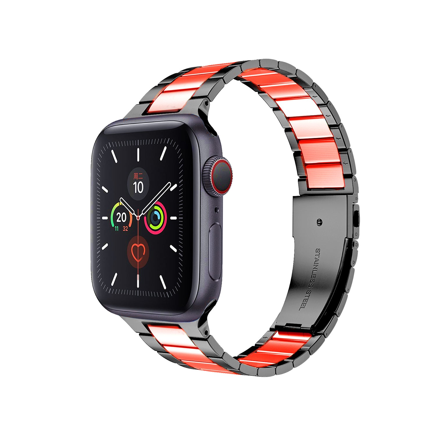 Solid Stainless Steel Metal Replacement Watchband with two-color strap Compatible with iWatch 7/SE /6/ 5/ 4 /3/ 2/1(38mm/40mm,41mm)