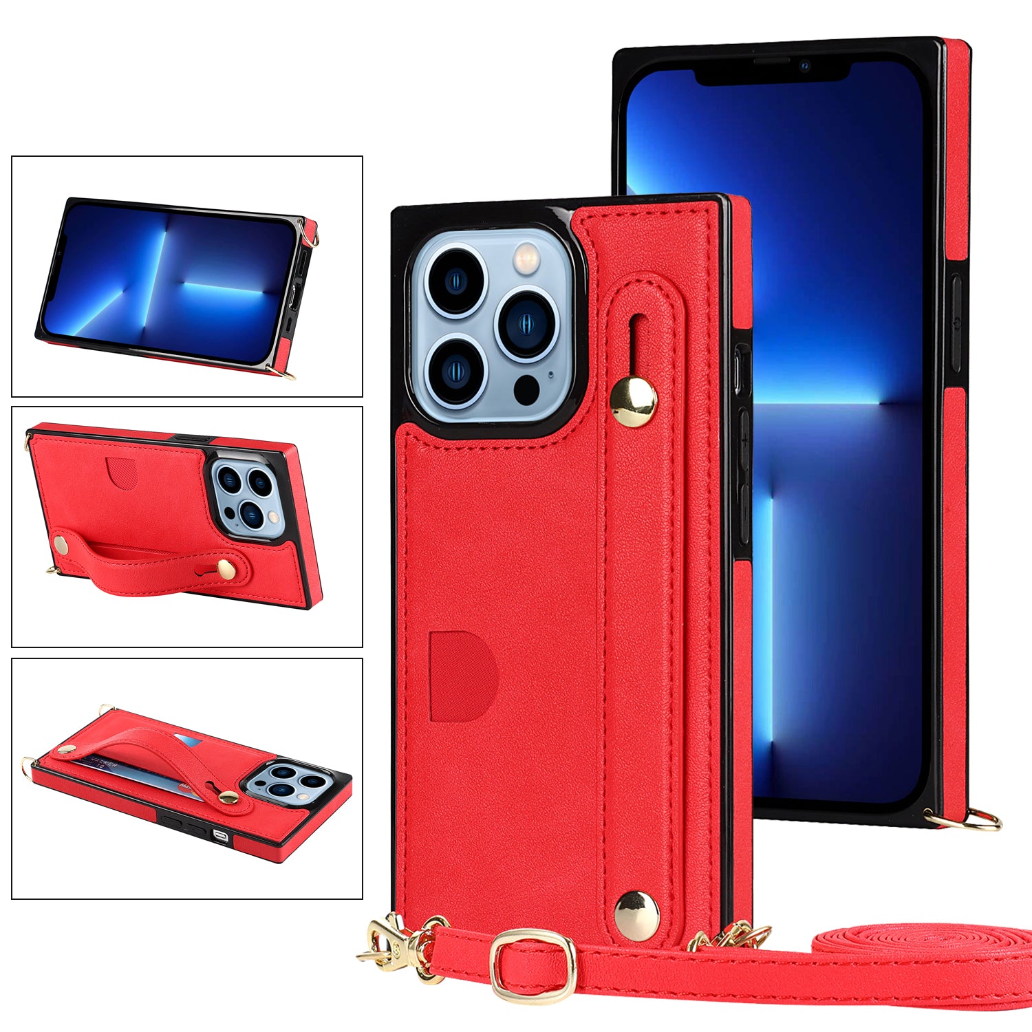 Fashion Leather Case with 1 Credit Card Slots for iPhone 13 Pro(6.1")