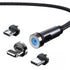 3 in 1 rotating magnetic Suction data Fast Charge Cable Compatible With iPhone 15 Series(3FT)